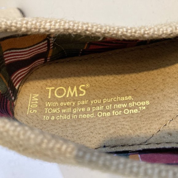 SOLD Toms Beige Natural ECO Un-dyed Jute Fabric Slip On Comfort Shoes Size M10.5 - Picture 7 of 11